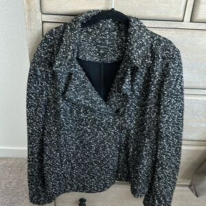 Ann Taylor Factory side zipper black speckled jacket   Size 16